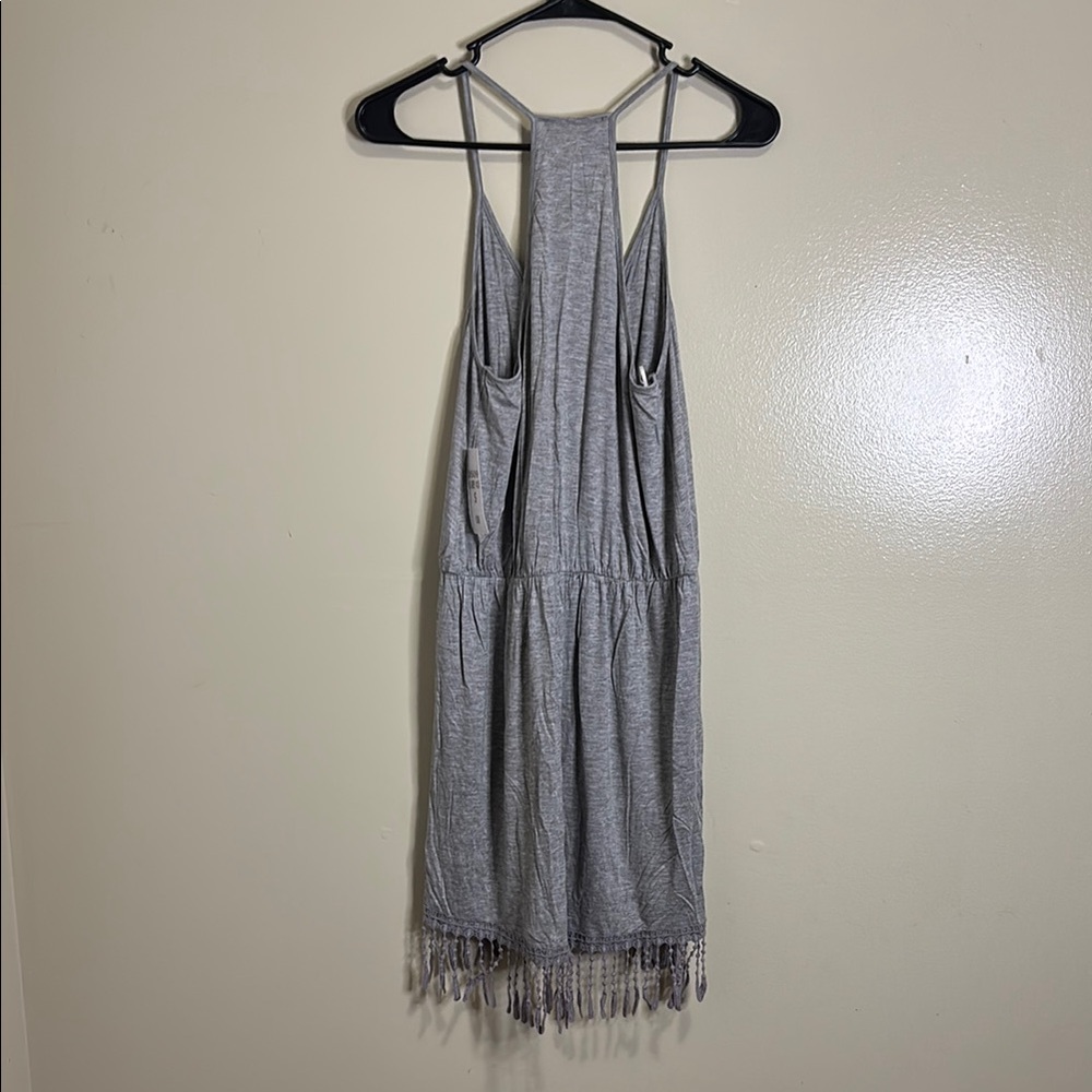Gray Sleeveless Fringe Dress - Picture 2 of 3